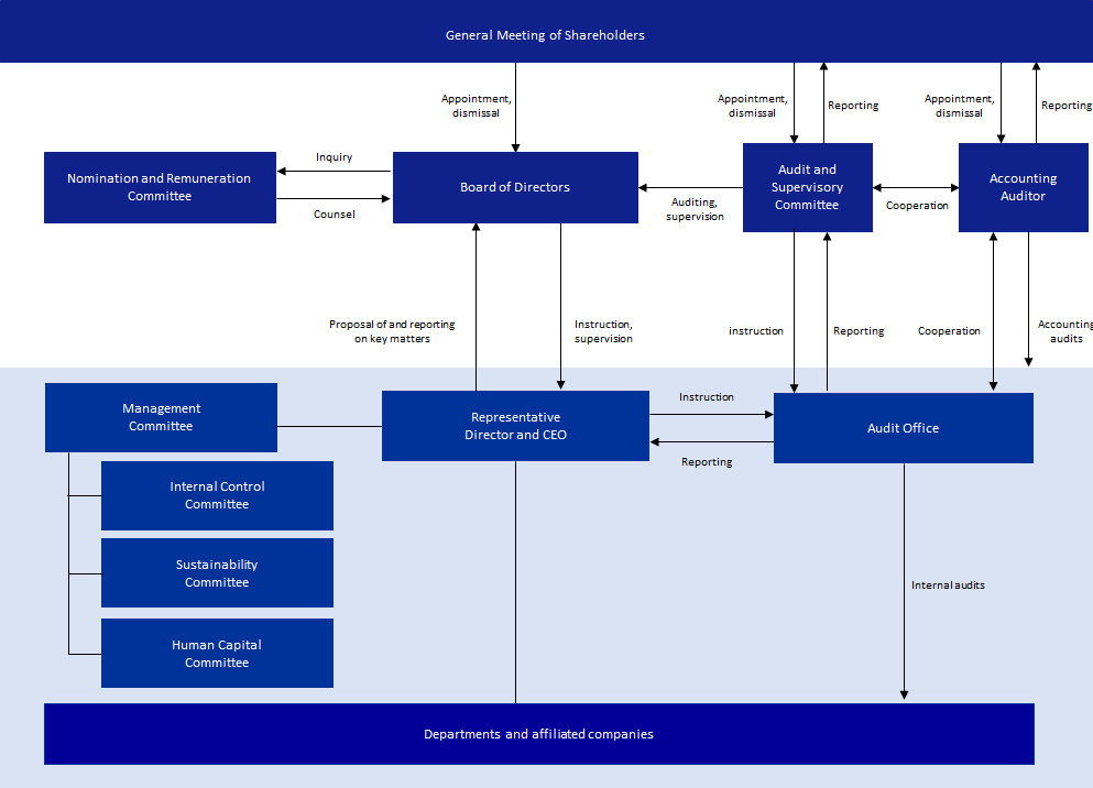Corporate governance structure diagram