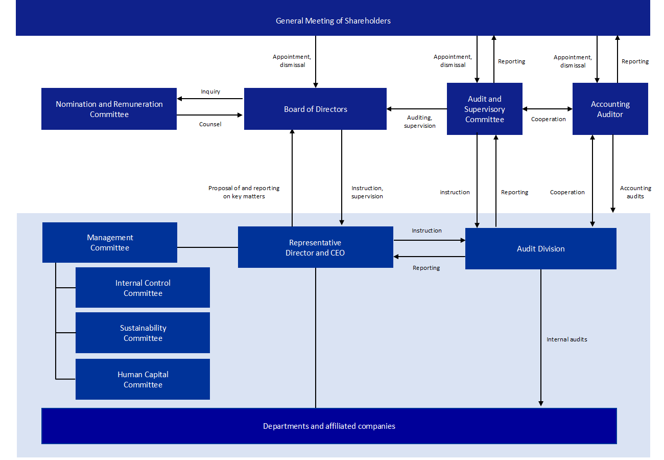 Corporate governance structure diagram
